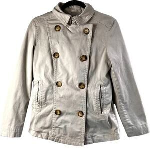 Gap Tan Cotton Double Breasted Peacoat Jacket Size S